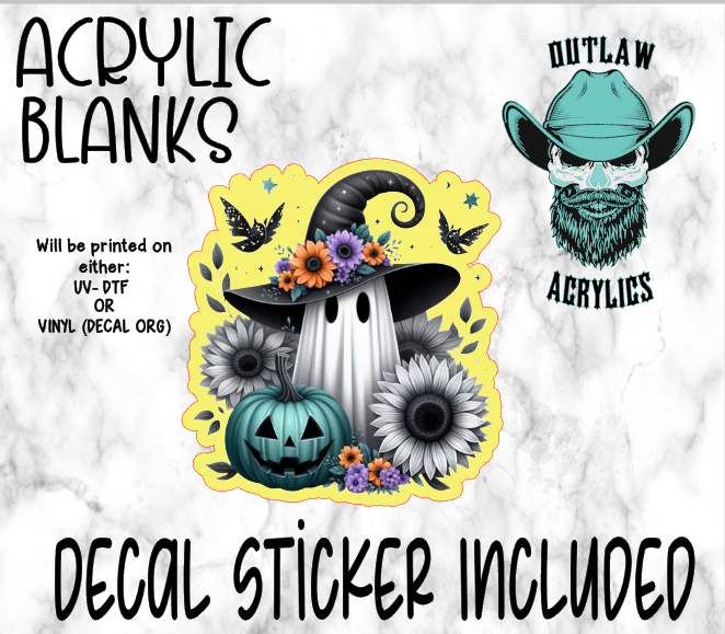 Teal Pumpkin Ghost Acrylic & Decal Set