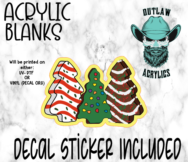 Trio Tree Cakes Acrylic & Decal Set