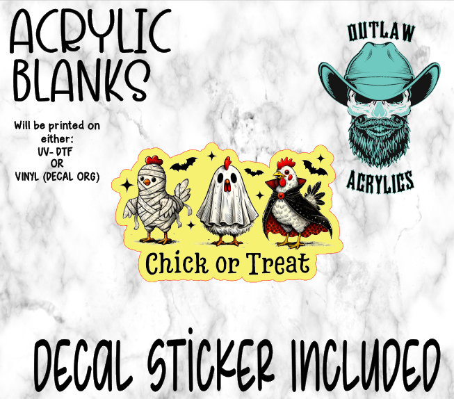 Chick Or Treat Acrylic & Decal Set