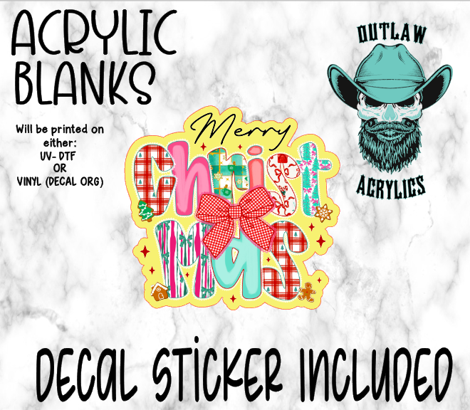 Patches Merry Christmas Acrylic & Decal Set