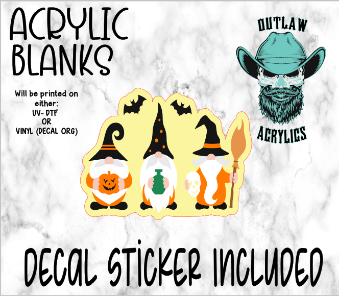 Gnome Halloween Trio Acrylic & Decal Set