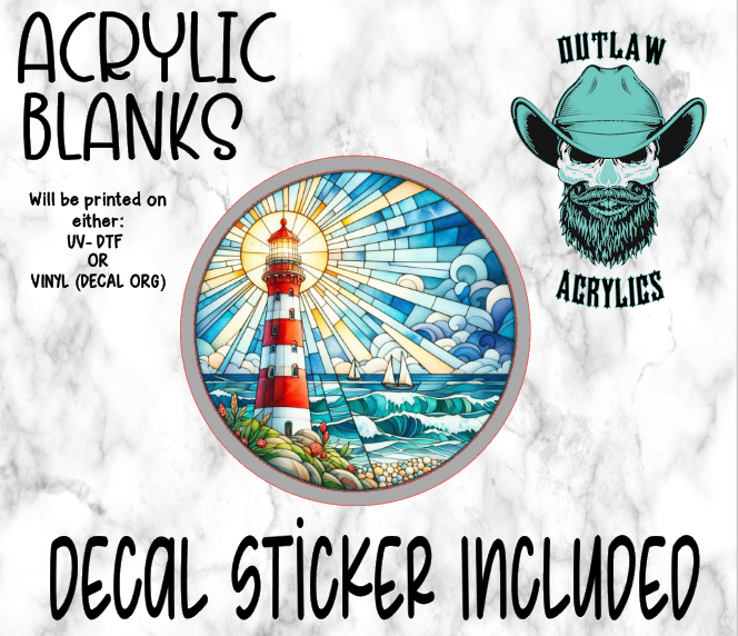 Lighthouse Stained Glass Acrylic & Decal Set