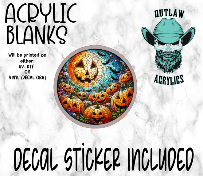 Halloween Pumpkin Stained Glass Acrylic & Decal Set