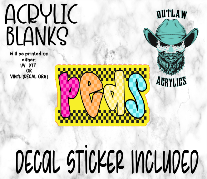 PEDS Title Acrylic & Decal Set