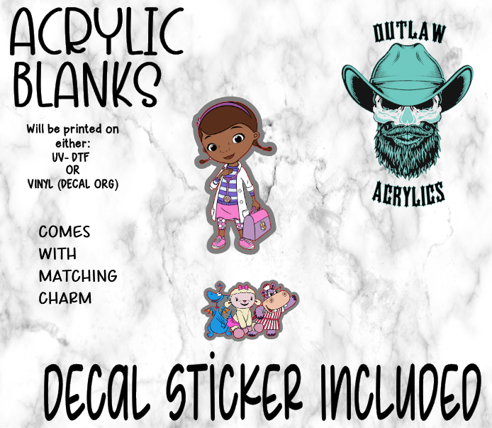 Doc Mc Stuff Acrylic & Decal Set WITH MATCHING CHARM