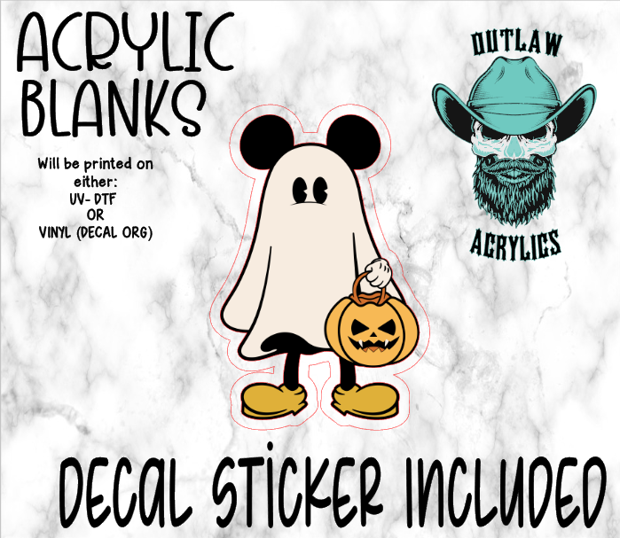 Mouse Ghost Acrylic & Decal Set