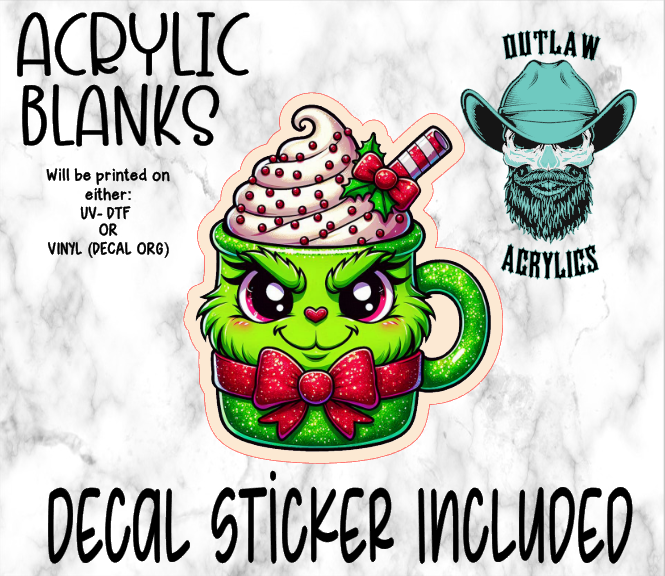 Green Mug Guy Acrylic & Decal Set