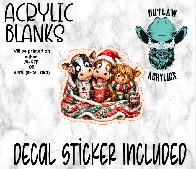 Hot Chocolate Cows Acrylic & Decal Set
