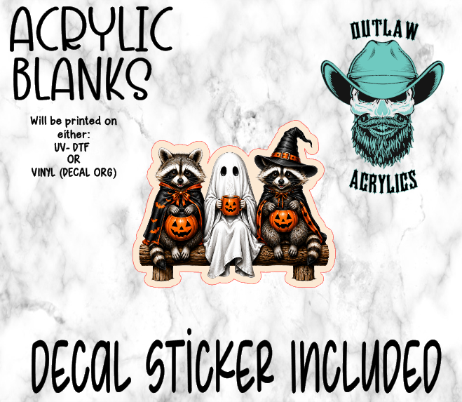 Halloween Racoon Team Acrylic & Decal Set