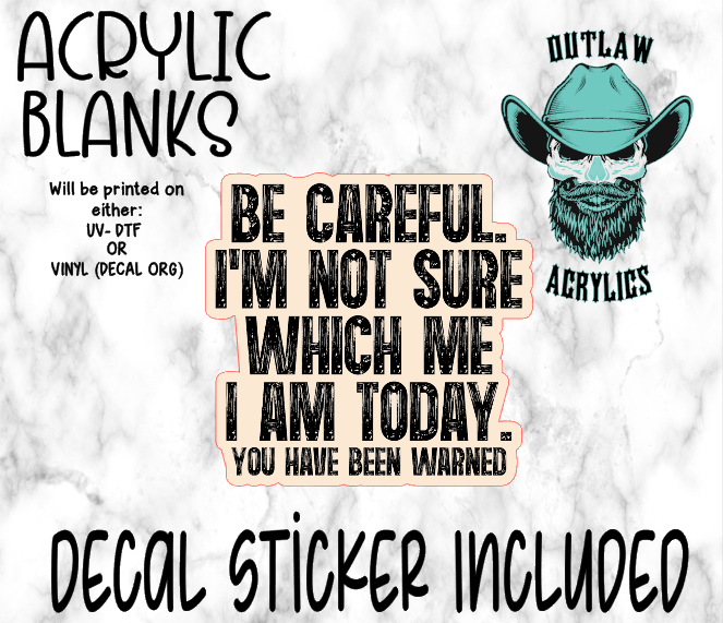 Not Sure Which I Am Acrylic & Decal Set