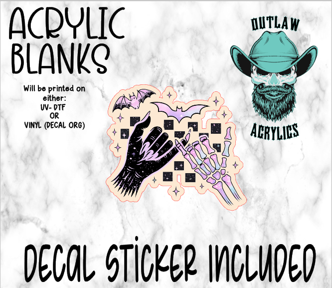 Witch & Skele Besties Acrylic & Decal Set