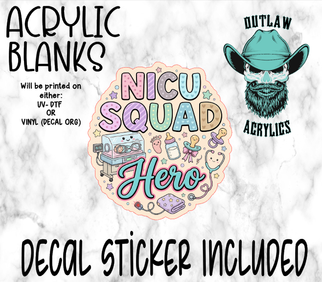 Nicu Squad Here Acrylic & Decal Set