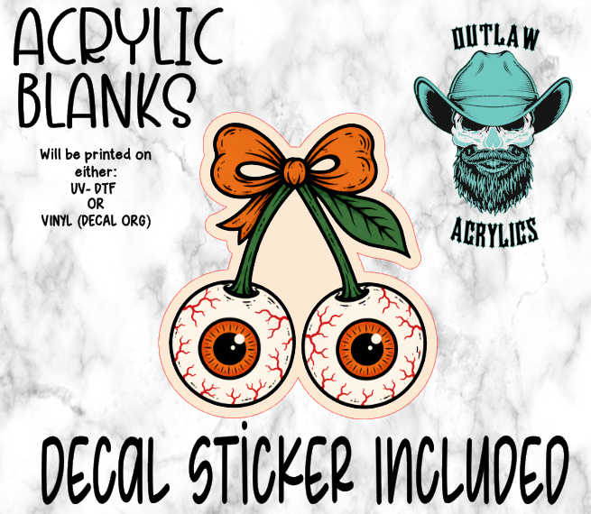 Eye Ball Bow Acrylic & Decal Set