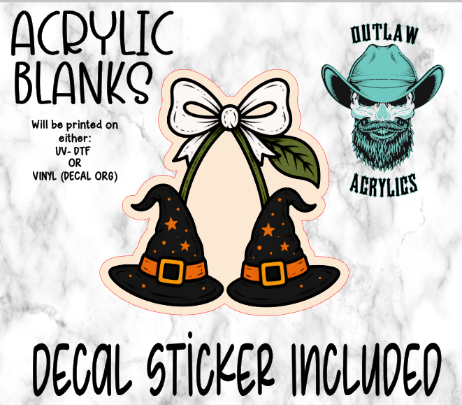 Witch Hat Bow Acrylic & Decal Set