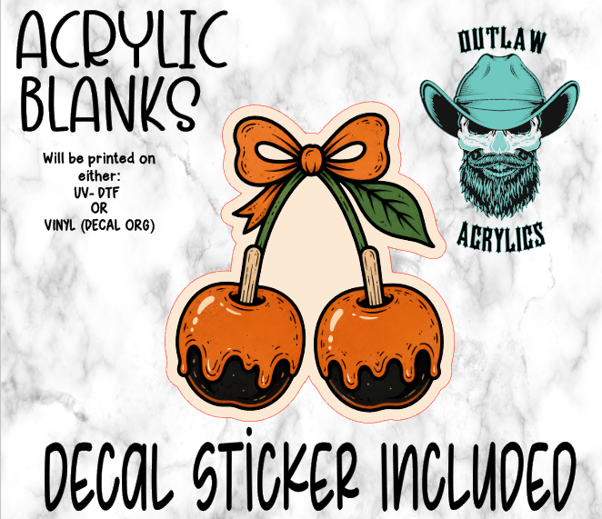 Carmel Apple Bow Acrylic & Decal Set