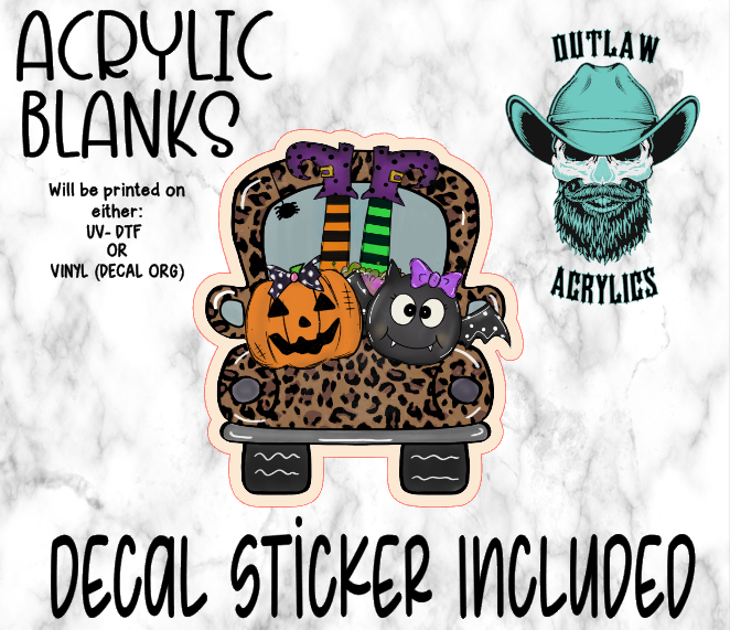 Leopard Halloween Truck Rear Acrylic & Decal Set
