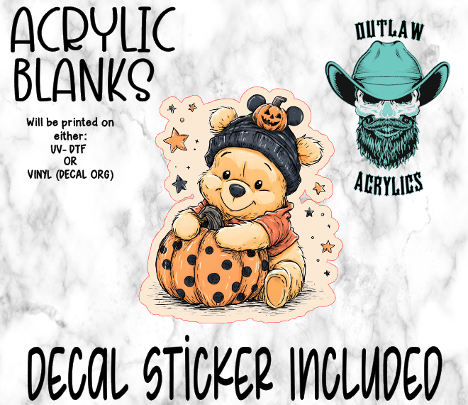 Baby Pumpkin Bear Acrylic & Decal Set