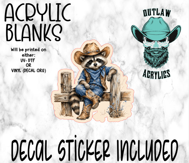 Farm Racoon Fence Acrylic & Decal Set