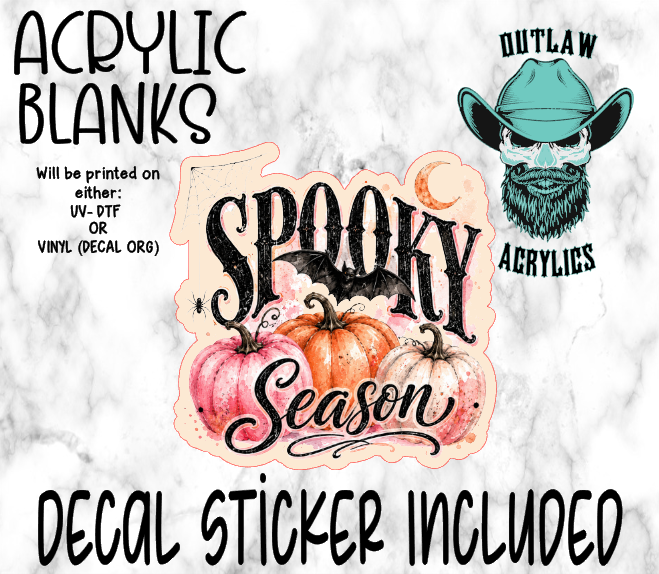 Pink Orange Spooky Season Acrylic & Decal Set