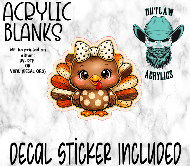 Mini Turkey Acrylic & Decal Set