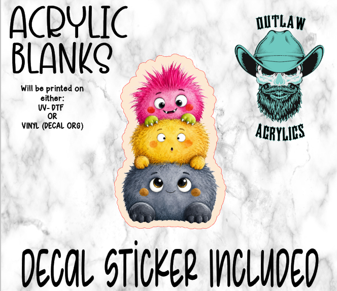 Silly Monsters Stacked Acrylic & Decal Set