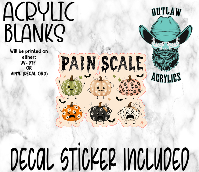 Halloween Pain Scale Acrylic & Decal Set