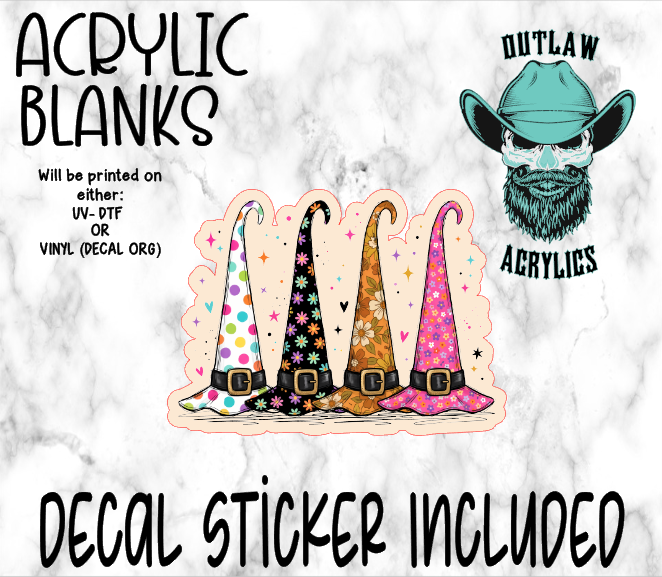 Quad Witch Hat Squad Acrylic & Decal Set