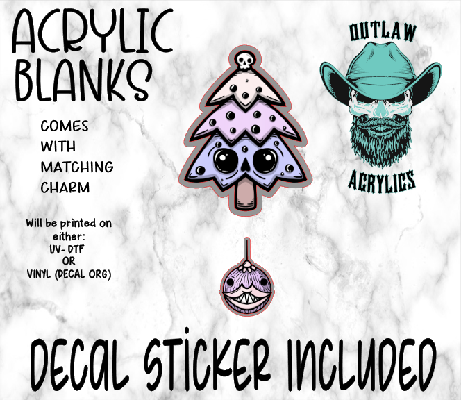 Goth Pastel Tree Acrylic & Decal Set WITH MATCHING CHARM