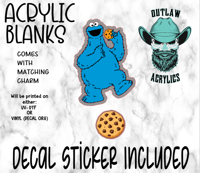 Feed Me Cookie Acrylic & Decal Set WITH MATCHING CHARM