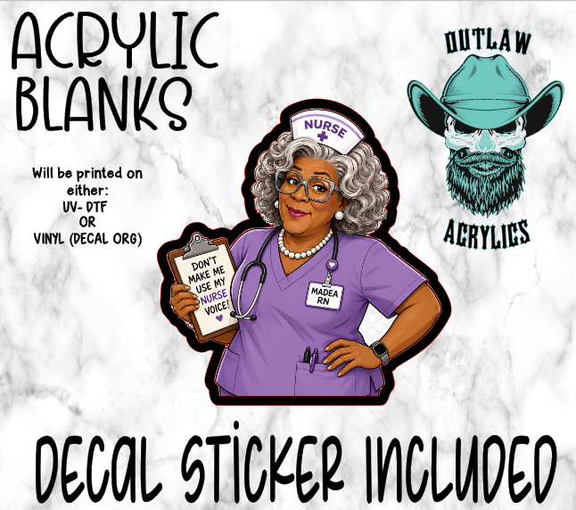 Nurse D.E.A Acrylic & Decal Set