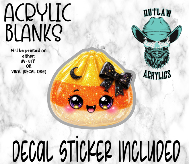 Candy Corn Glitter Dump Acrylic & Decal Set