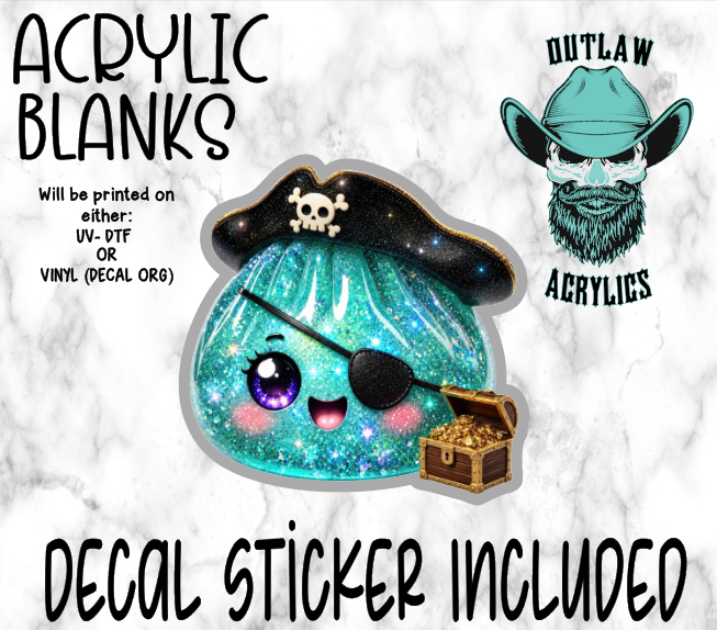 Pirate Glitter Dump Acrylic & Decal Set