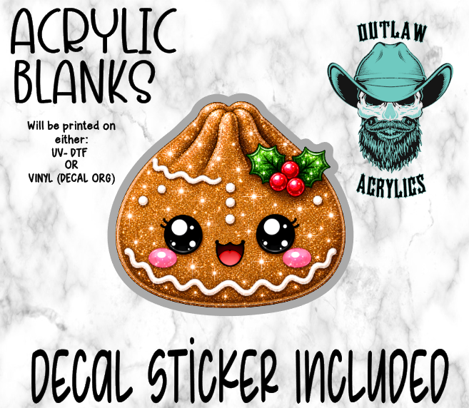 Gingerbread Glitter Dump Acrylic & Decal Set
