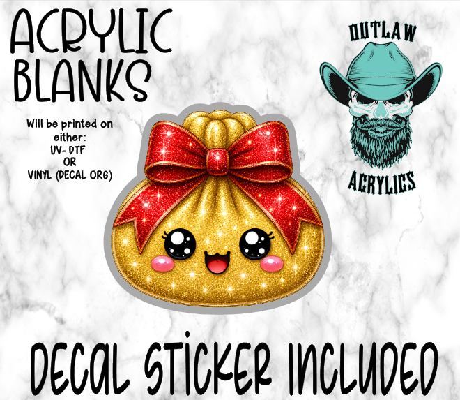 Gold Glitter Dump Acrylic & Decal Set