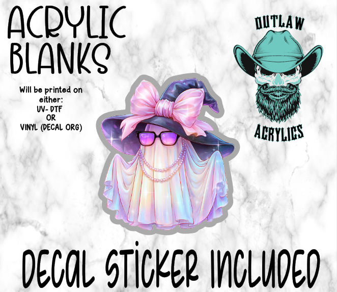 Pastel Boujee Ghost Witch Acrylic & Decal Set