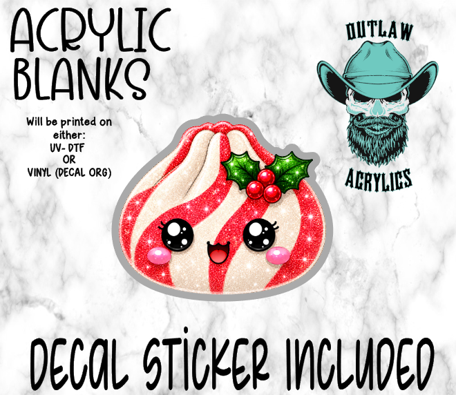 Candy Cane Glitter Dump Acrylic & Decal Set
