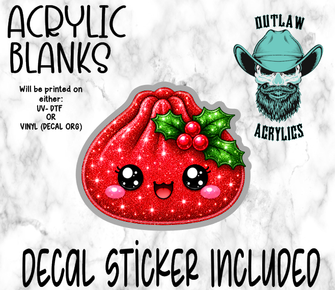 Red Mistle Toe Glitter Dump Acrylic & Decal Set