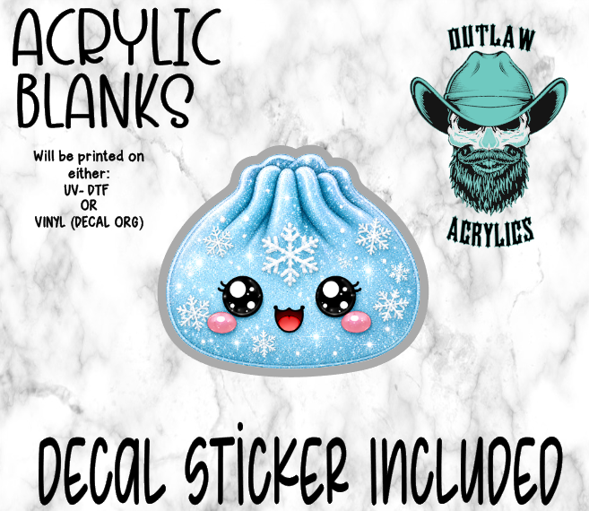 Snow Flake Glitter Dump Acrylic & Decal Set