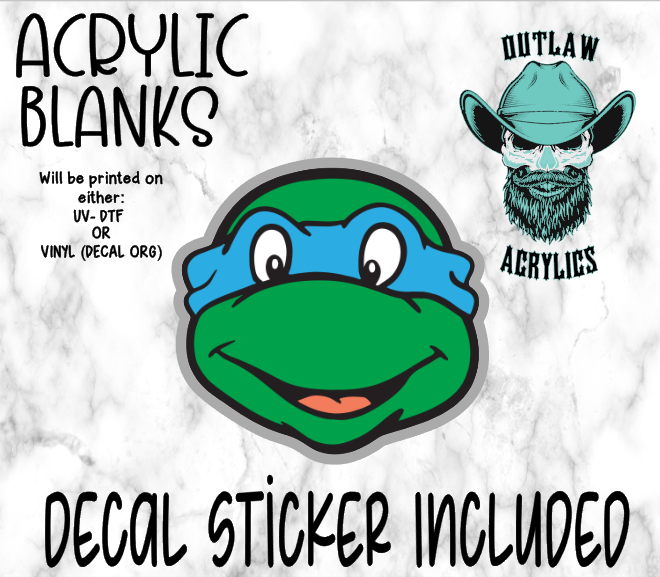 Blue Turtle Acrylic & Decal Set