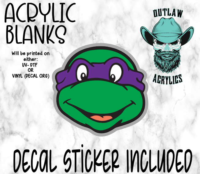 Purple Turtle Acrylic & Decal Set