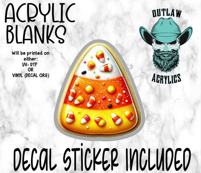 Candy Corn Sugar Cookie Acrylic & Decal Set