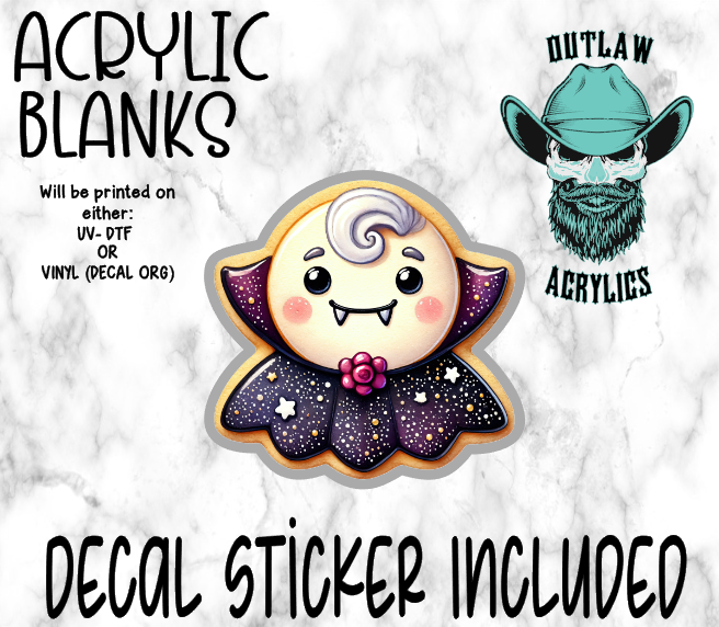 Dracula Sugar Cookie Acrylic & Decal Set