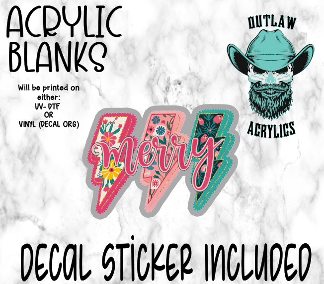 Lightning Merry Acrylic & Decal Set