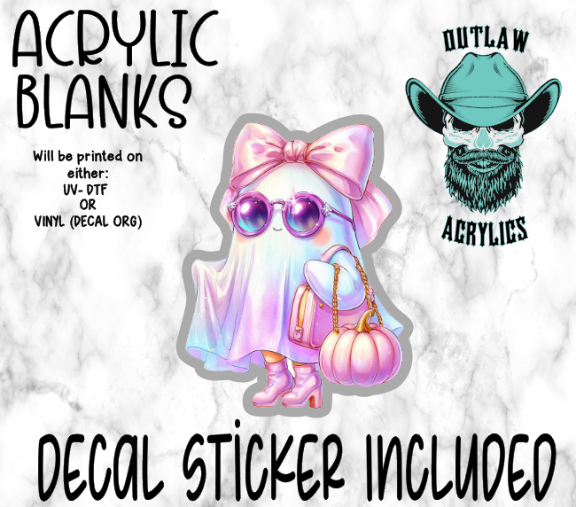 Boujee Pastel Ghost Purse Acrylic & Decal Set