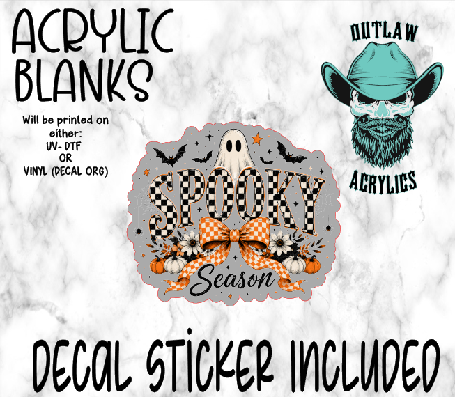 Spooky Season Checkered Acrylic & Decal Set