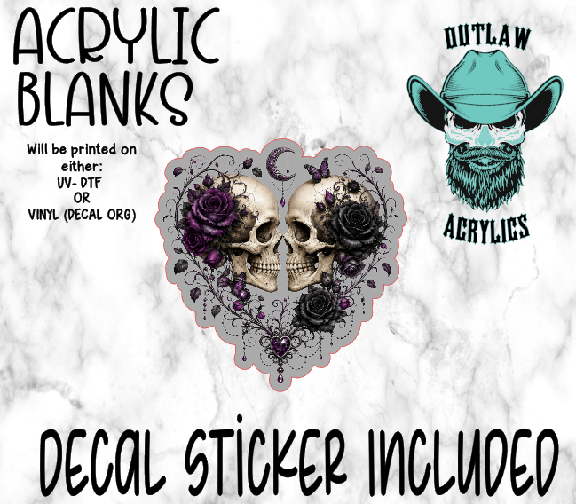 Skele Heart Acrylic & Decal Set