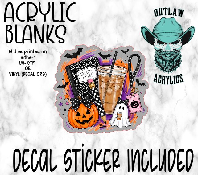 Teacher Spooky Notes Acrylic & Decal Set
