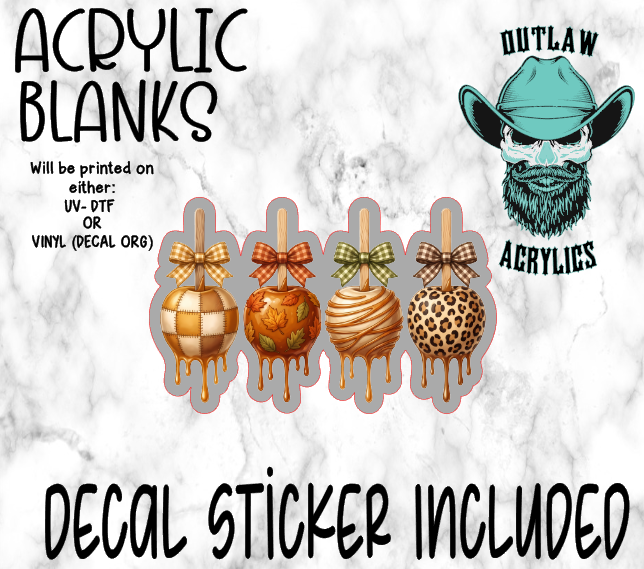 Autumn Quad Candy Apple Acrylic & Decal Set