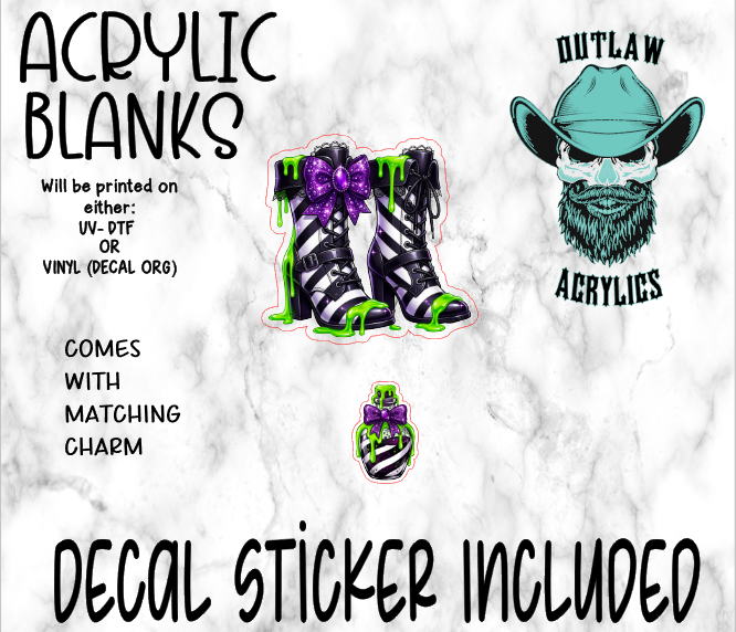 Boot Slime Acrylic & Decal Set WITH MATCHING CHARM