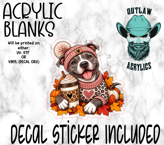 Fall Pittie Acrylic & Decal Set